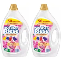 Weißer Riese Color Gel Aromatherapie Floral Sensation 100 WL (2 x 50 Waschladungen), Color Waschmittel mit Orchidee für unwiderstehlich duftende & strahlend saubere Wäsche, 100% recycelbar*