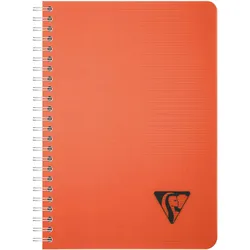 Clairefontaine 5x Linicolor ESSENCE, Spiralbuch A5, 90 Blatt kariert 90g, Doppelspiralbindung, Einband aus gerilltem PP - Krapprot 327503C
