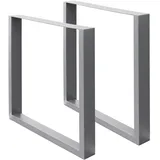 ECD Germany 2x Tischbeine aus Vierkantprofilen 80x40mm Tischgestell 60x72cm Grau