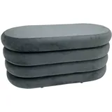 Riess Ambiente Extravagante Polsterbank Vogue mit Stauraum - 85x42x42cm - grau - Sitzbank mit Samtbezug