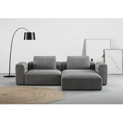Ecksofa RAUM.ID "Cushid L-Form", grau (platin), B:268cm H:62cm T:191cm, 100% Polyester, Sofas, Modulset, bestehend aus 3 Teilen