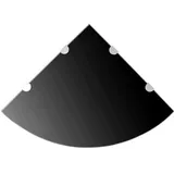 Fangmaliuyun 2er Set Eckregal 45x45cm Glas Schwarz, 8mm Sicherheitsglas, 15kg, Küche Bad Wohn-Schlaf-Flur