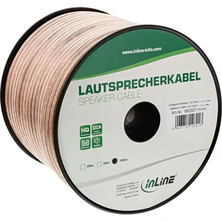 InLine Lautsprecherkabel 2x 2,5mm² CCA transperant 100m (98300T)