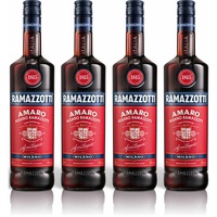 Ramazzotti Amaro Kräuterlikör 4er Set Schnaps Likör Alkohol Flasche 30% 4x1 L