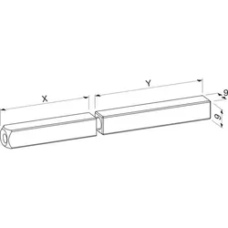 ECO Drückerstift geteilt - 55 mm , 55 mm , 55/55