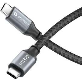 Sonero USB-C auf USB-C 0,5 m Grau/Schwarz