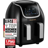 Russell Hobbs Heißluftfritteuse Doppelkammer [2 Fächer je 4,25l, nur getrennt nutzbar, Gesamtvolumen 8,5l] Rapid Air Fryer Technik (8 Programme, spülmaschinenfest,Touchscreen) AirFryer 27290-56S