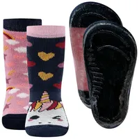 Ewers ABS-Socken Stoppersocken 2er Pack Einhorn (2-Paar) blau 19-20