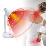 ARBGO Infrarotlampe, 275W Infrarotlampe Wärmelampe, Rotlichtlampe Infrarotlichttherapie for Pain, Verstellbarer Winkel und Höhe, Home Use Infrarot Wärmelampe, Table Infrarotlichtlampe