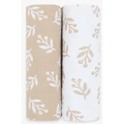 emma & noah Mullwindeln 2er Set Flora Sand, 70x70 cm