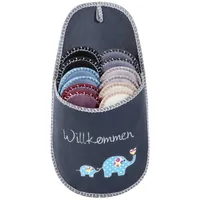 ONVAYA ABS Gästepantoffel Elephant, Elefant, 6er Set, Gästeschuhe aus Filz Pantoffel grau