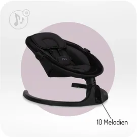 MOMI KENANI ONYX Babywippe mit LED-Display, & 5 Stufen, inkl. Spielzeug – Schwarz - Schwarz