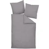 Traumschlaf Uni Mako-Satin graphit 135 x 200 cm + 40 x 80 cm