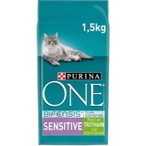 PURINA ONE BIFENSIS Sensitive Katzentrockenfutter: reich an Truthahn & Reis, hohe Verträglichkeit bei Katzen mit empfindlicher Verdauung, mit Omega 6