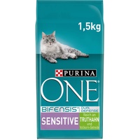 PURINA ONE BIFENSIS Sensitive Katzentrockenfutter: reich an Truthahn & Reis, hohe Verträglichkeit bei Katzen mit empfindlicher Verdauung, mit Omega 6