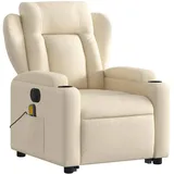 vidaXL Massagesessel elektrisch 94,5 x 100 x 94,5 cm Creme mit Aufstehhilfe