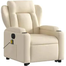 vidaXL Massagesessel elektrisch 94,5 x 100 x 94,5 cm Creme mit Aufstehhilfe
