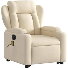 vidaXL Massagesessel elektrisch 94,5 x 100 x 94,5 cm Creme mit Aufstehhilfe
