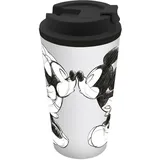 Geda Labels infinite by GEDA LABELS (INFKH) Coffee to go Becher Mickey Kiss Sketch silbergrau 400ml