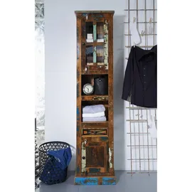 MASSIVMOEBEL24.DE Nature Of Spirit Bad 103 Schrank 44 x 36 x 190 cm Mehrfarbig Glas/Holz/Massivholz