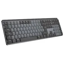 Logitech MX Mechanical Graphite, LEDs weiß, Kailh Choc V2 LOW PROFILE BROWN, Logi Bolt, USB/Bluetooth, DE (920-010748)