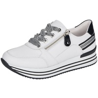 Remonte Damen D1312 Sneaker, Weiss/Black / 80,42 EU Weit