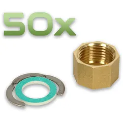 50x Solarverschraubung Edelstahl Wellrohr (Ausführung: für ein DN 40 Rohr)