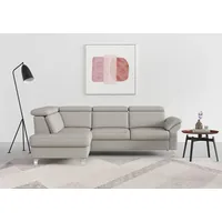 sit&more Ecksofa Arngast L-Form, inklusive Kopfteilverstellung und Federkern grau