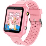 Kinder Smart Watch 24 Spiel 10-Geschichten Smart Watch für Kinder Schrittzähler Telefon Smartwatches für Kinder Große Geschenke für Mädchen J... - Rosa