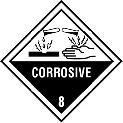 Gefahrzettel Kl. 8 Corrosive, 100x100mm