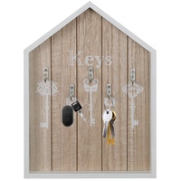 TWSOUL Schlüsselbrett Schlüsselregal, Schlüsselhalter aus Holz,Wandregal, Mit Haken, vier Stile Dreieck