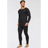 POLARINO Thermounterhemd POLARINO "hoher Wärmerückhalt und atmungsaktiv", Herren, Gr. M (48/50), 2 Stk., N-Gr, schwarz, Feinripp, Obermaterial: 100% Polyester, unifarben, Rundhals, Unterhemden Thermounterhemd, "Skiwäsche-Set", Skiunterwäsche