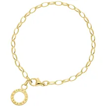 GIORGIO MARTELLO MILANO Charm-Armband mit Schriftzug aus Silber 925 goldfarben 19 cm