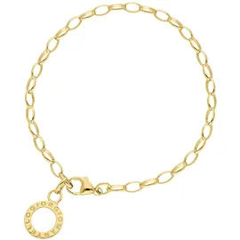 GIORGIO MARTELLO MILANO Charm-Armband mit Schriftzug aus Silber 925 goldfarben 19 cm