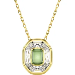 Kette mit Anhänger SWAROVSKI "Schmuck Geschenk Chroma Anhänger", bunt (gelbgoldfarben, kristallweiß, grün), Halsketten, Damen, Metall, L: 45cm, mit Swarovski Kristall