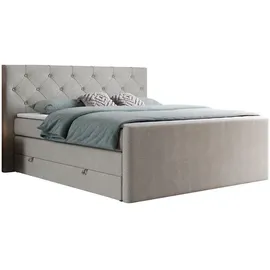 MKS Meble MKS boxspringbett Beige, Textil, 2-Sitzer, H3, Rechteckig, 140x200 cm, Schlafzimmer, Betten, Boxspringbetten