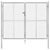 vidaXL Gartentor 306 x 250 cm Silber/Stahl