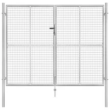 vidaXL Gartentor 306 x 250 cm Silber/Stahl