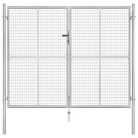 vidaXL Gartentor 306 x 250 cm Silber/Stahl