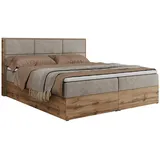 MKS Meble MKS Boxbett, Beige Textil, 2-Sitzer, H3, 7-Zonen, Rechteckig, 180x200 cm, Schlafzimmer, Betten, Boxspringbetten