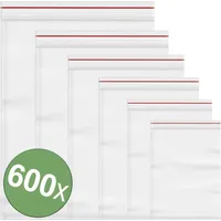 Quadrios Druckverschlussbeutel ohne Beschriftungsstreifen Transparent Polyethylen 600St.