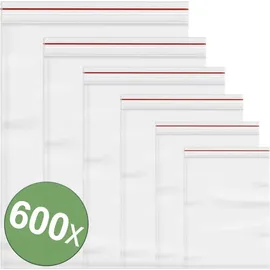 Quadrios Druckverschlussbeutel ohne Beschriftungsstreifen Transparent Polyethylen 600St.