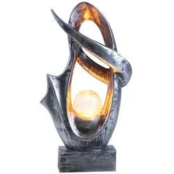 LED Solarleuchte, silber, Glas Crackle Design H 45 cm