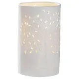Gilde Tischlampe Lebensbaum weiß, 20cm