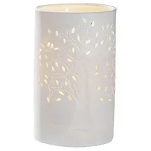 Gilde Tischlampe Lebensbaum weiß, 20cm