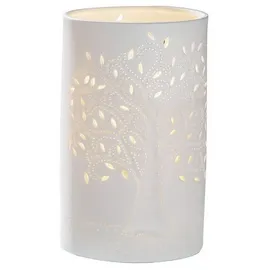 Gilde Tischlampe Lebensbaum weiß, 20cm
