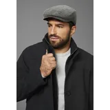 Schiebermütze MAN'S WORLD, Herren, grau (grau, schwarz), Web, Wollmischung, Hahnentrittmuster, gemustert, Mützen, stylischer Winter-Flatcap - wärmend gefütter - NEW