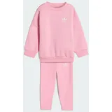 adidas Girls' Monogram Crew/Leggings Set Infant, Pink, - 104