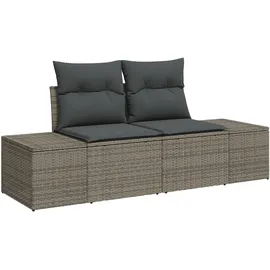 vidaXL 5-teiliges Garten Sofa Set mit Kissen Grau Poly Rattan