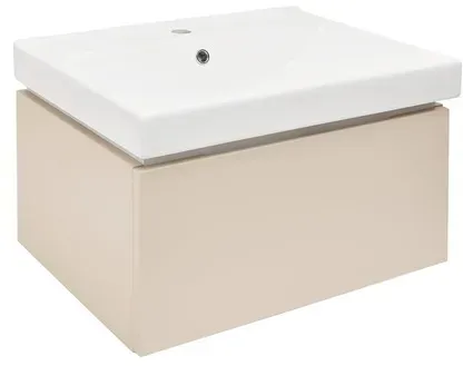 SAT Feel Badezimmerschrank mit Waschbecken 60x30x46 cm sand-beige matt SATFEEL60BEU1